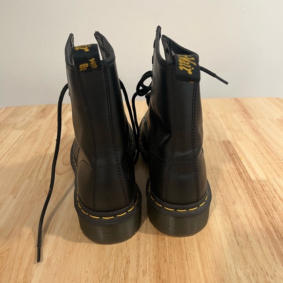 Dr. Martens Black Boots with Yellow Stitching - Picture 3 of 5